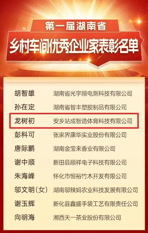 返乡投资建标杆 常德企业家龙树初获评湖南省乡村车间优秀企业家